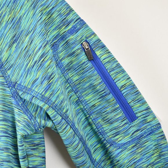 RBX Blue and Green Fleece Lined Workout Zip Up Athlete Hoodie Jacket Size Medium - Picture 4 of 10